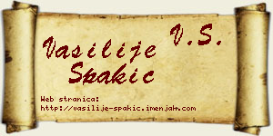 Vasilije Spakić vizit kartica